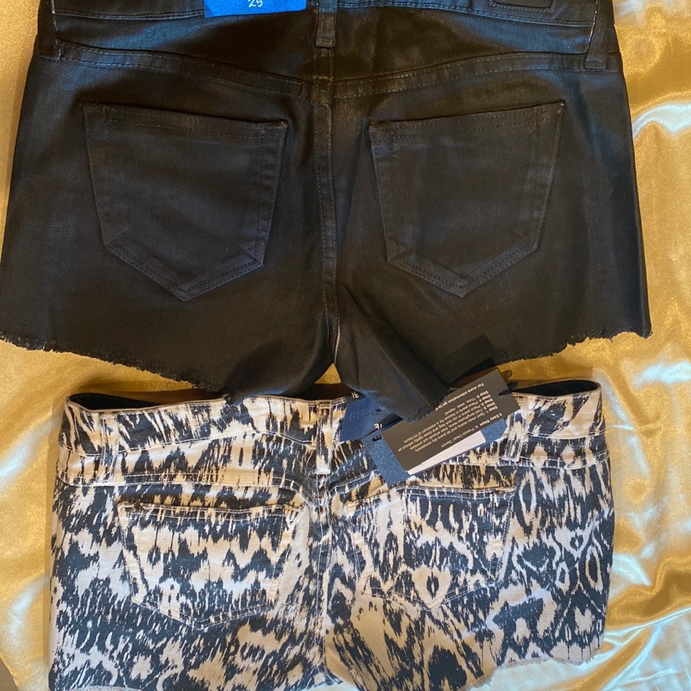 NWT BLEULAB REVERSIBLE SHORTS Ikat bleach summer sexy booty pant denim jean